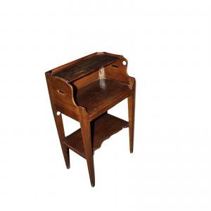 19th Century French Walnut Wood Two-Tiered Side Table